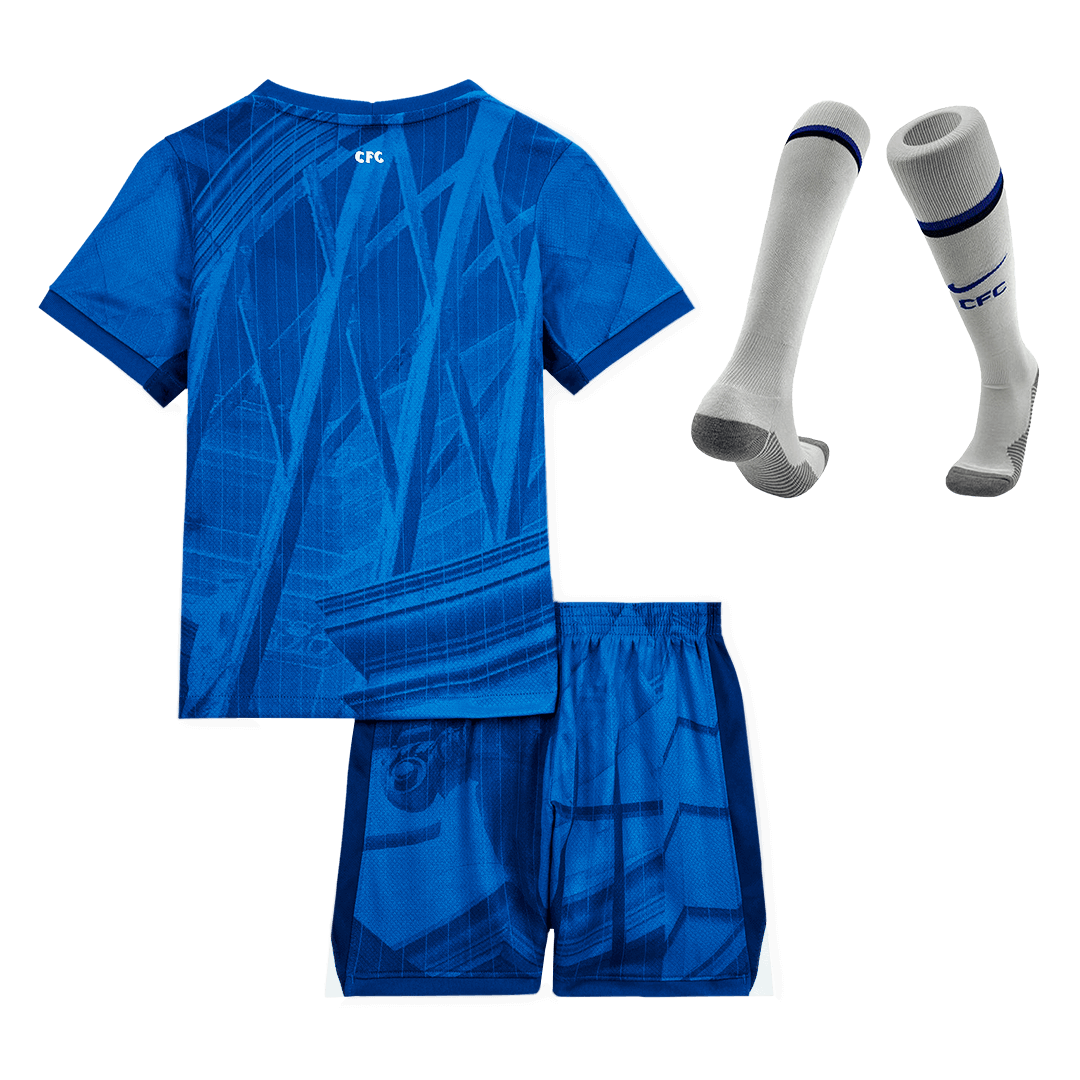 Kid's Chelsea Home Soccer Jersey Kit(Jersey+Shorts+Socks) 2025/26 Blue