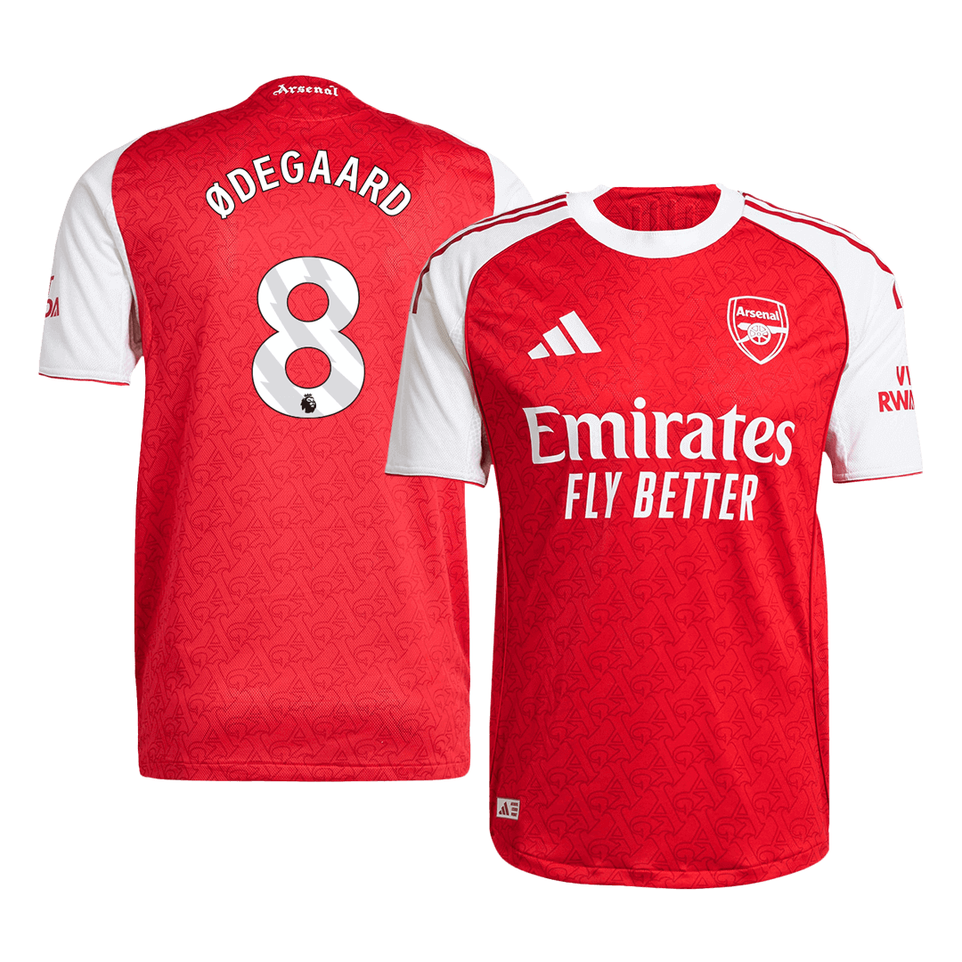 Authentic ØDEGAARD #8 Arsenal Home Soccer Jersey 2025/26 Red