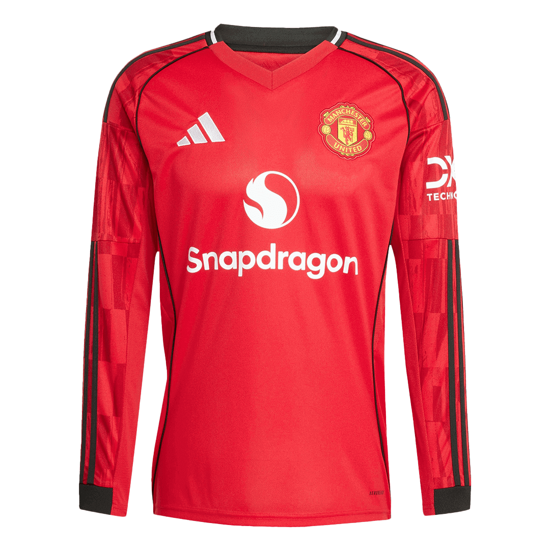 Manchester United Home Long Sleeve Soccer Jersey 2025/26 Red