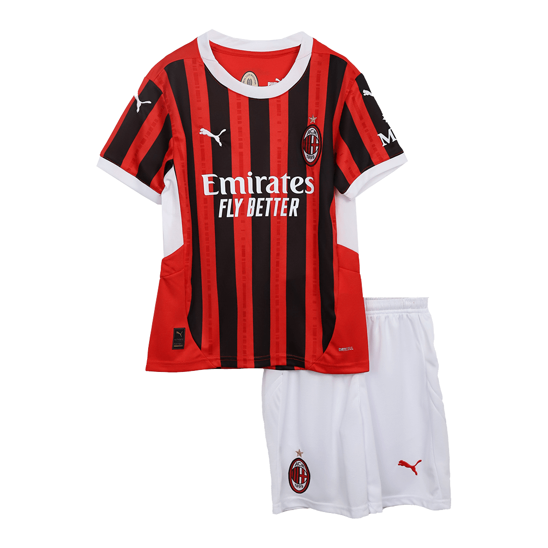 Kid's AC Milan Home Soccer Jersey Kit(Jersey+Shorts) 2024/25