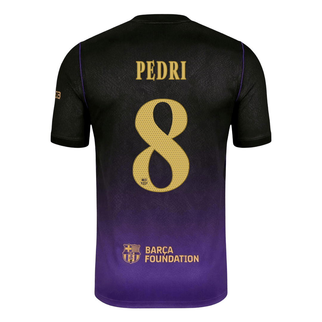 PEDRI #8 Barcelona x Kobe Bryant Away Soccer Jersey 2026/27 Black/Purple- UCL