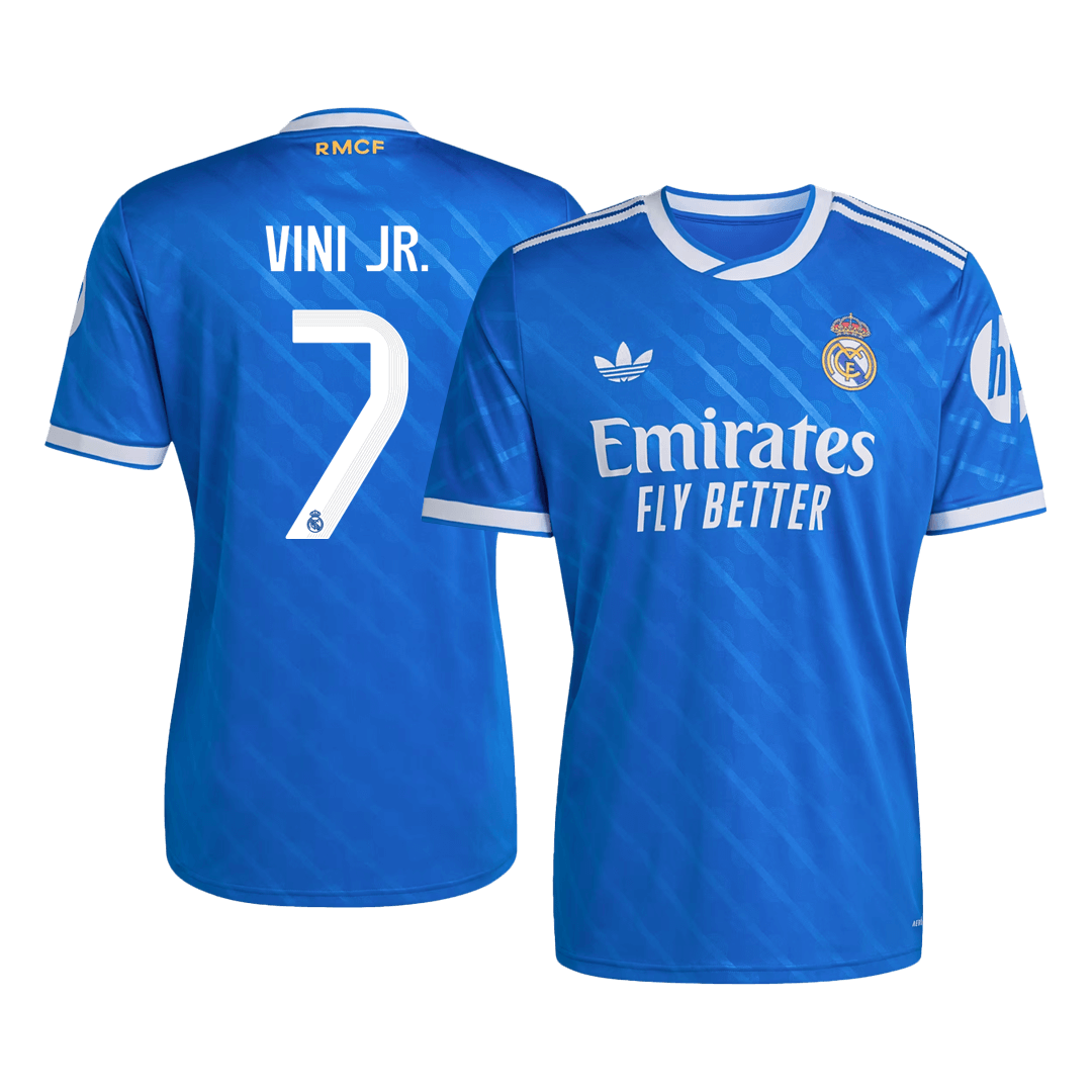 VINI JR. #7 Real Madrid Third Away Soccer Jersey 2025/26 Blue