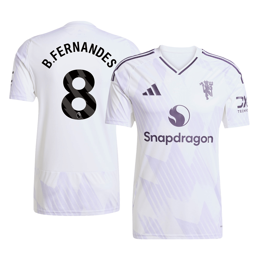 B.FERNANDES #8 Manchester United Away Soccer Jersey 2025/26 White