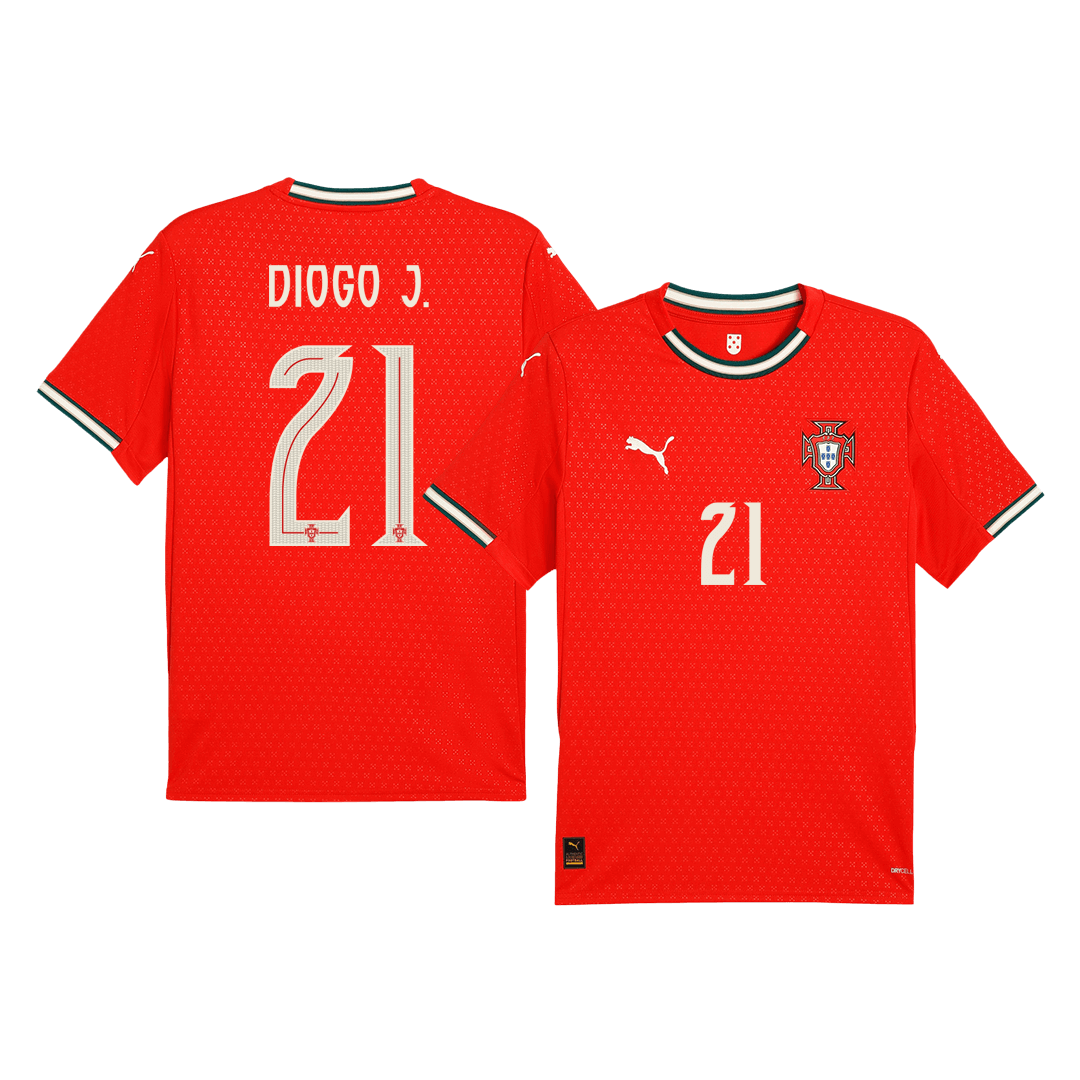 DIOGO J. #21 Portugal Home Soccer Jersey 2025 Red