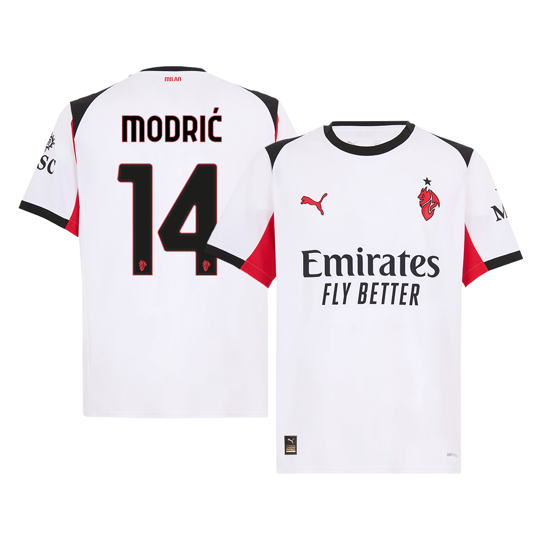 MODRIĆ #14 AC Milan Away Soccer Jersey 2025/26 White
