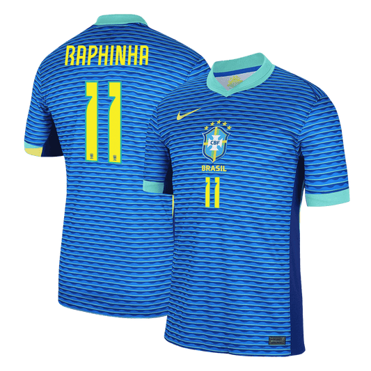RAPHINHA #11 Brazil Away Soccer Jersey Copa America 2024