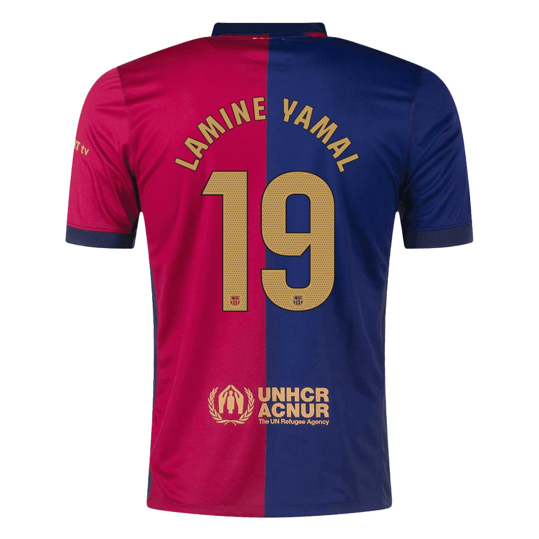 LAMINE YAMAL #19 Barcelona Home Soccer Jersey 2024/25 - Spotify Logo Without Text