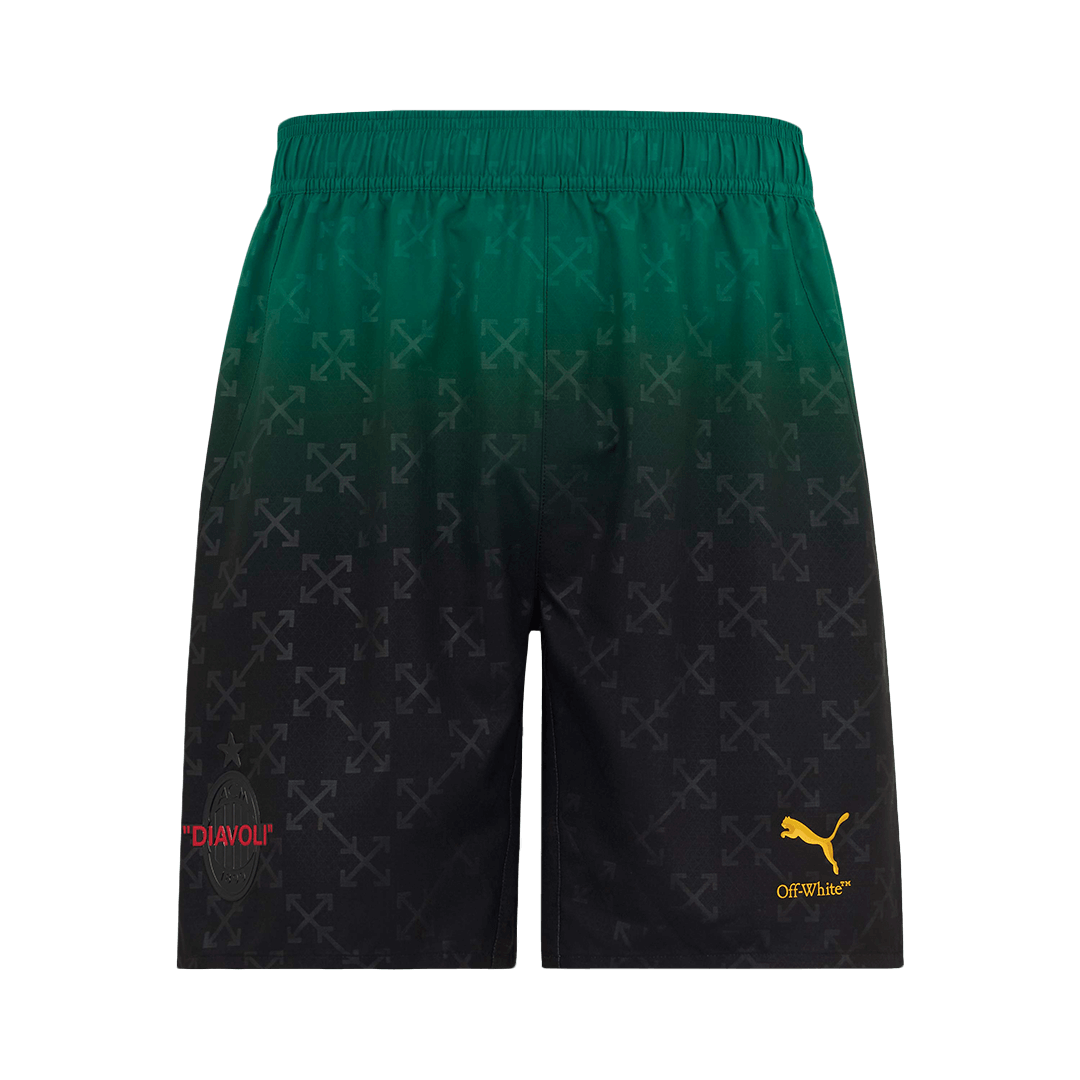 AC Milan Fourth Away Soccer Jersey Kit(Jersey+Shorts) 2024/25 Green&Black