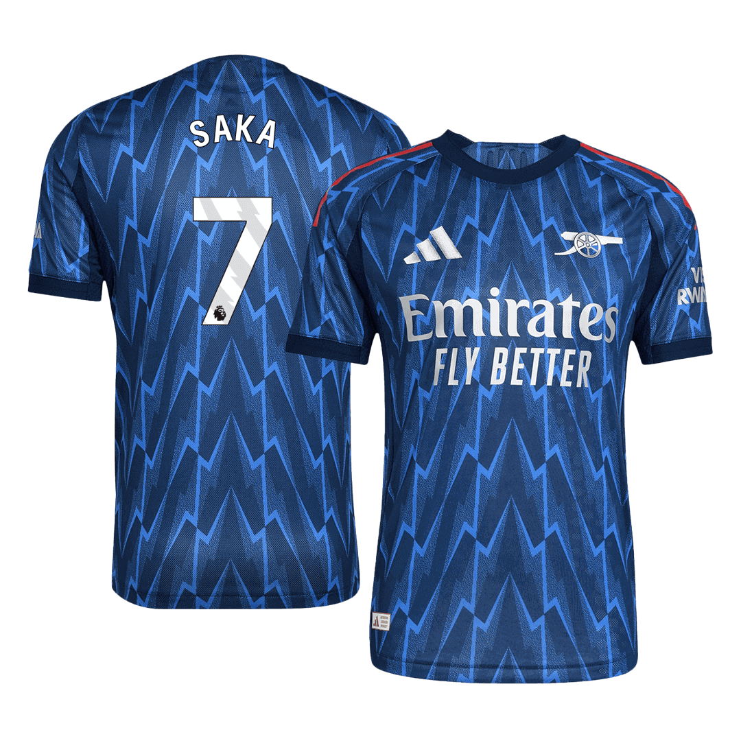 Authentic SAKA #7 Arsenal Away Soccer Jersey 2025/26 Blue
