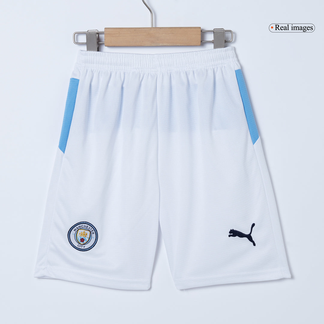 Kid's Manchester City Home Soccer Jersey Kit(Jersey+Shorts+Socks) 2025/26 Blue