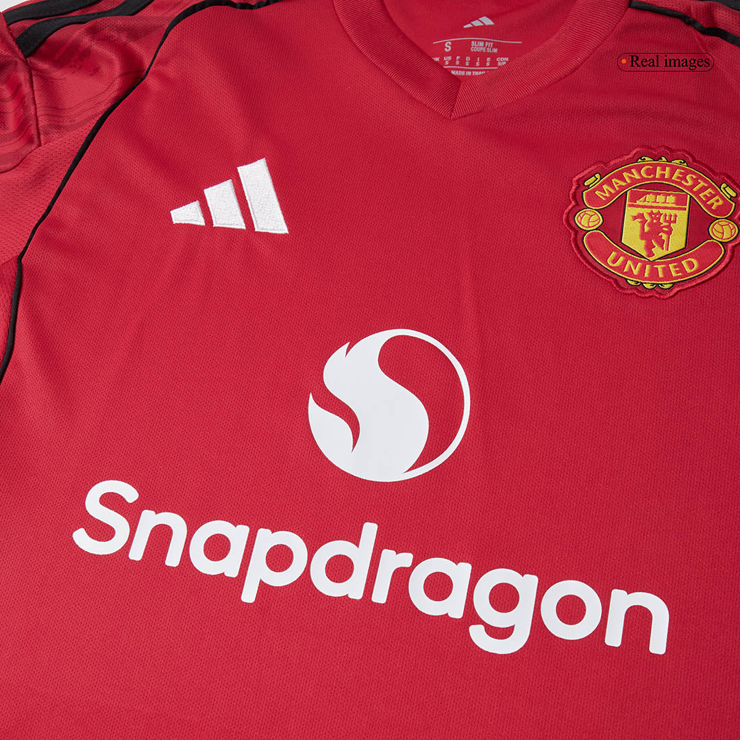 B.FERNANDES #8 Manchester United Home Soccer Jersey 2025/26 Red