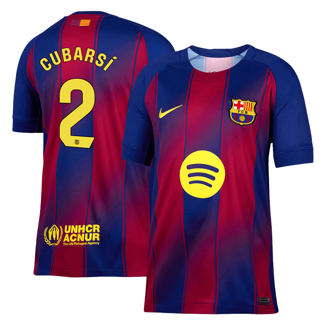 CUBARSÍ #2 Barcelona Home Soccer Jersey 2025/26 Red&Blue