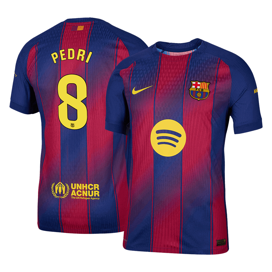 Authentic PEDRI #8 Barcelona Home Soccer Jersey 2025/26 Red&Blue