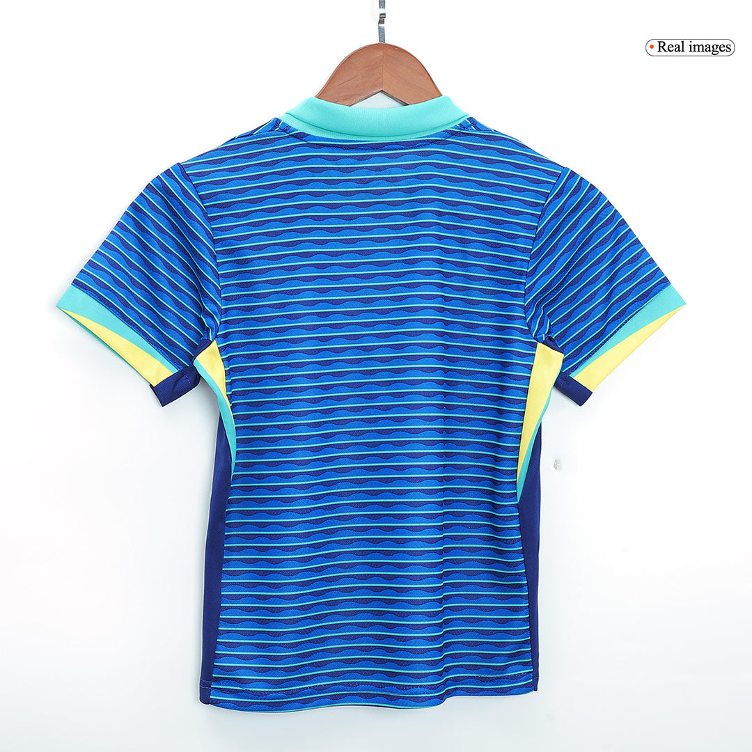 Kid's Brazil Away Soccer Jersey Kit(Jersey+Shorts) Copa America 2024