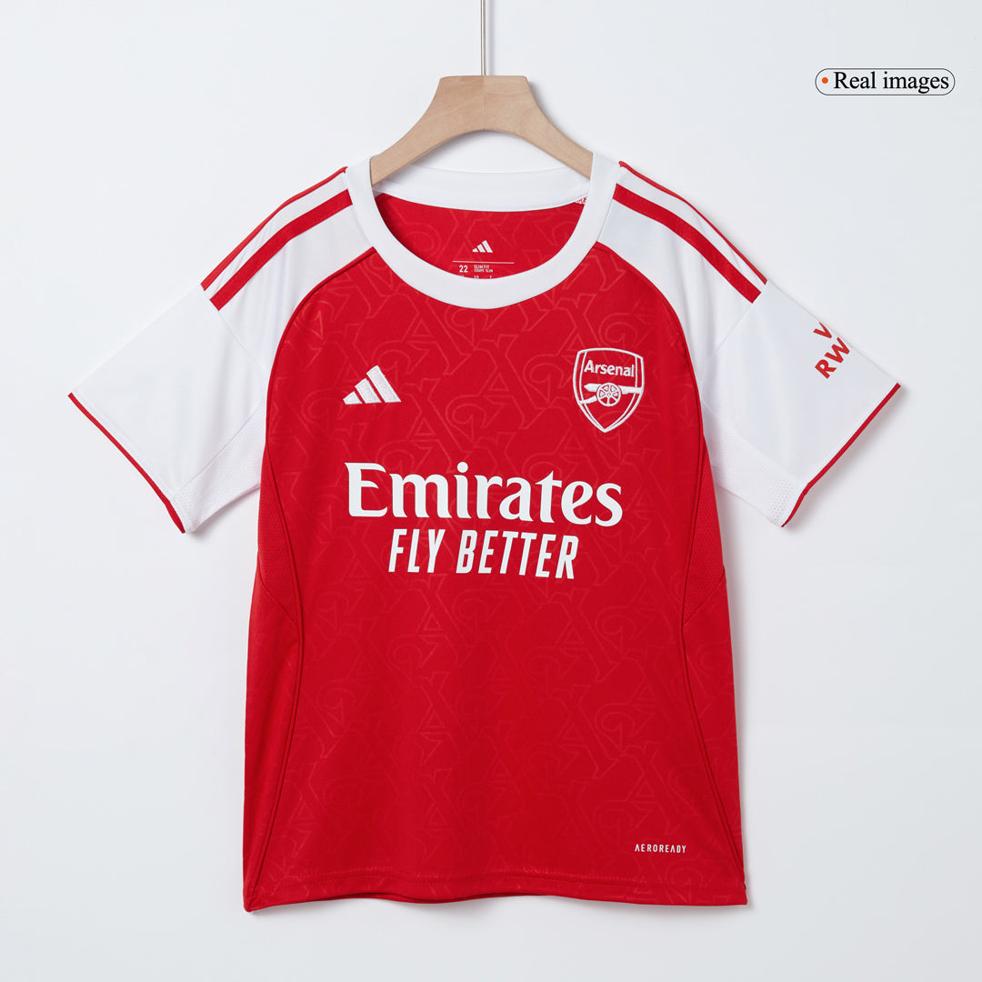 Kid's Arsenal Home Soccer Jersey Kit(Jersey+Shorts+Socks) 2025/26 Red