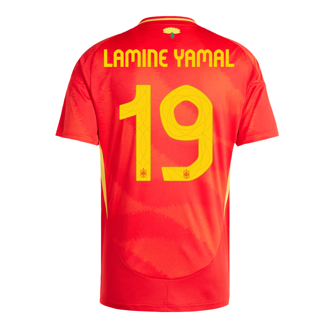 LAMINE YAMAL #19 Spain Home Soccer Jersey Euro 2024