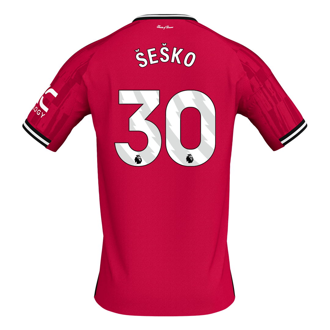 ŠEŠKO #30 Manchester United Home Soccer Jersey 2025/26 Red