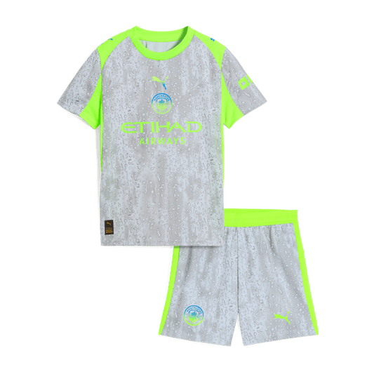 Kid's Manchester City Third Away Soccer Jersey Kit(Jersey+Shorts) 2025/26