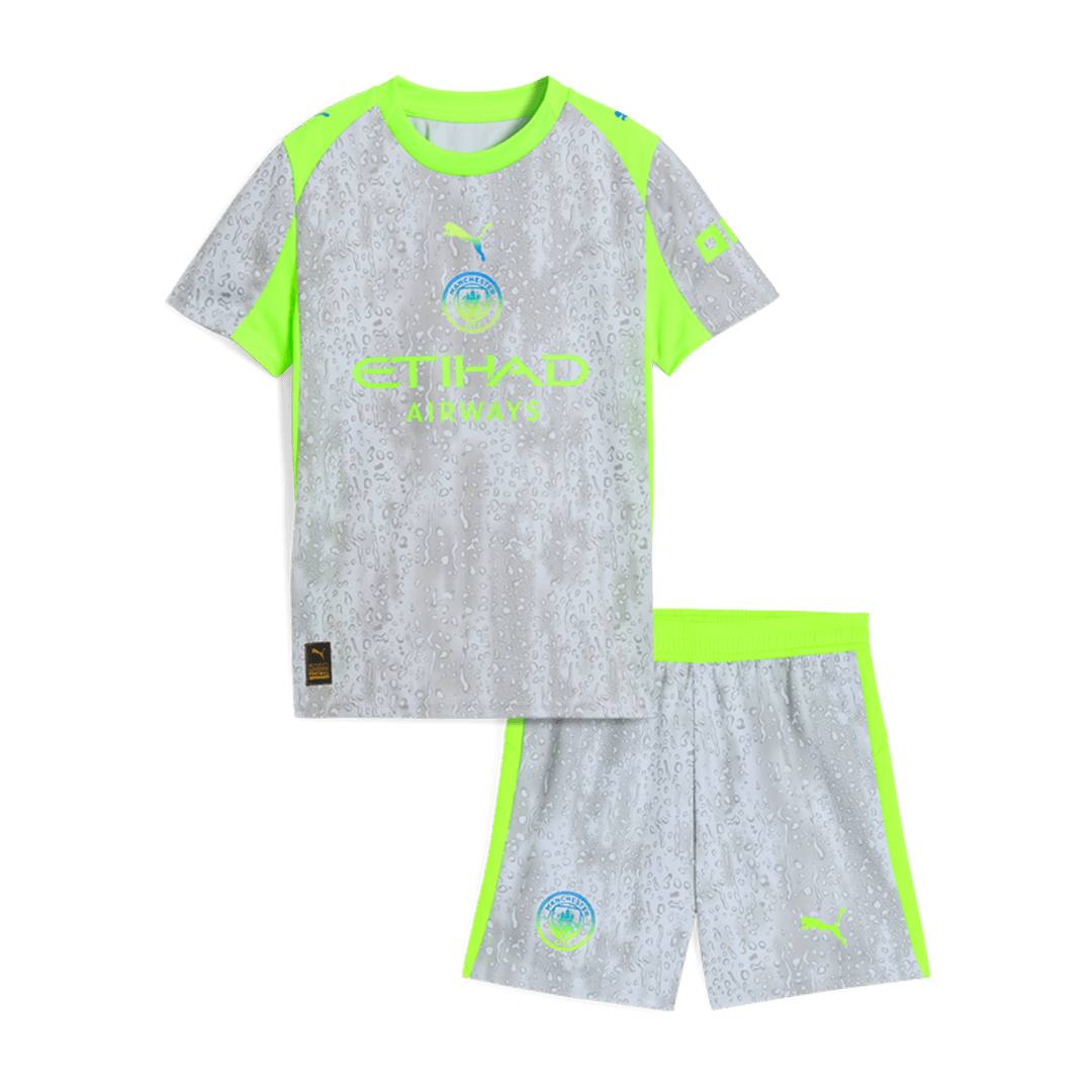 Kid's Manchester City Third Away Soccer Jersey Kit(Jersey+Shorts) 2025/26