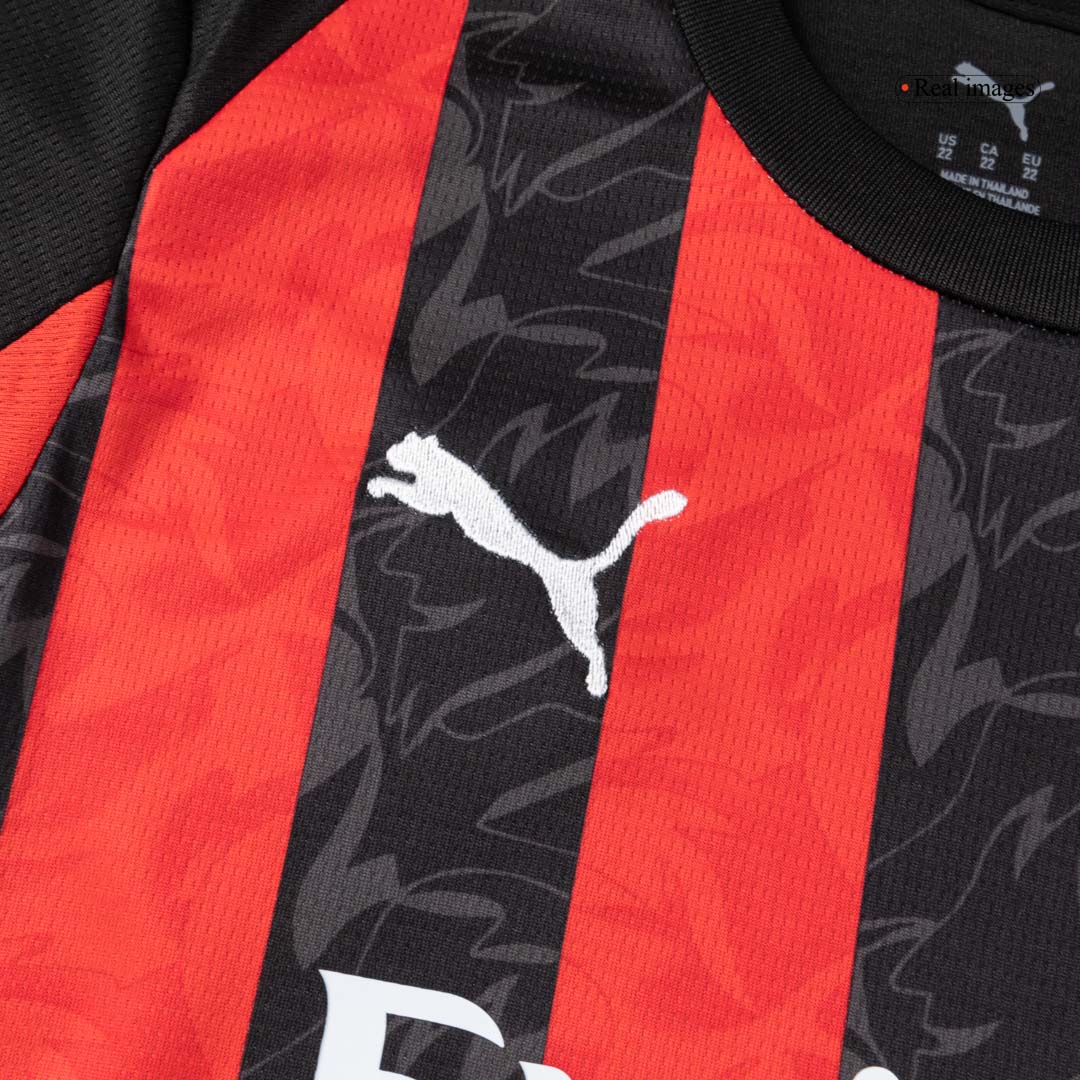 Kid's AC Milan Home Soccer Jersey Kit(Jersey+Shorts+Socks) 2025/26 Red&Black