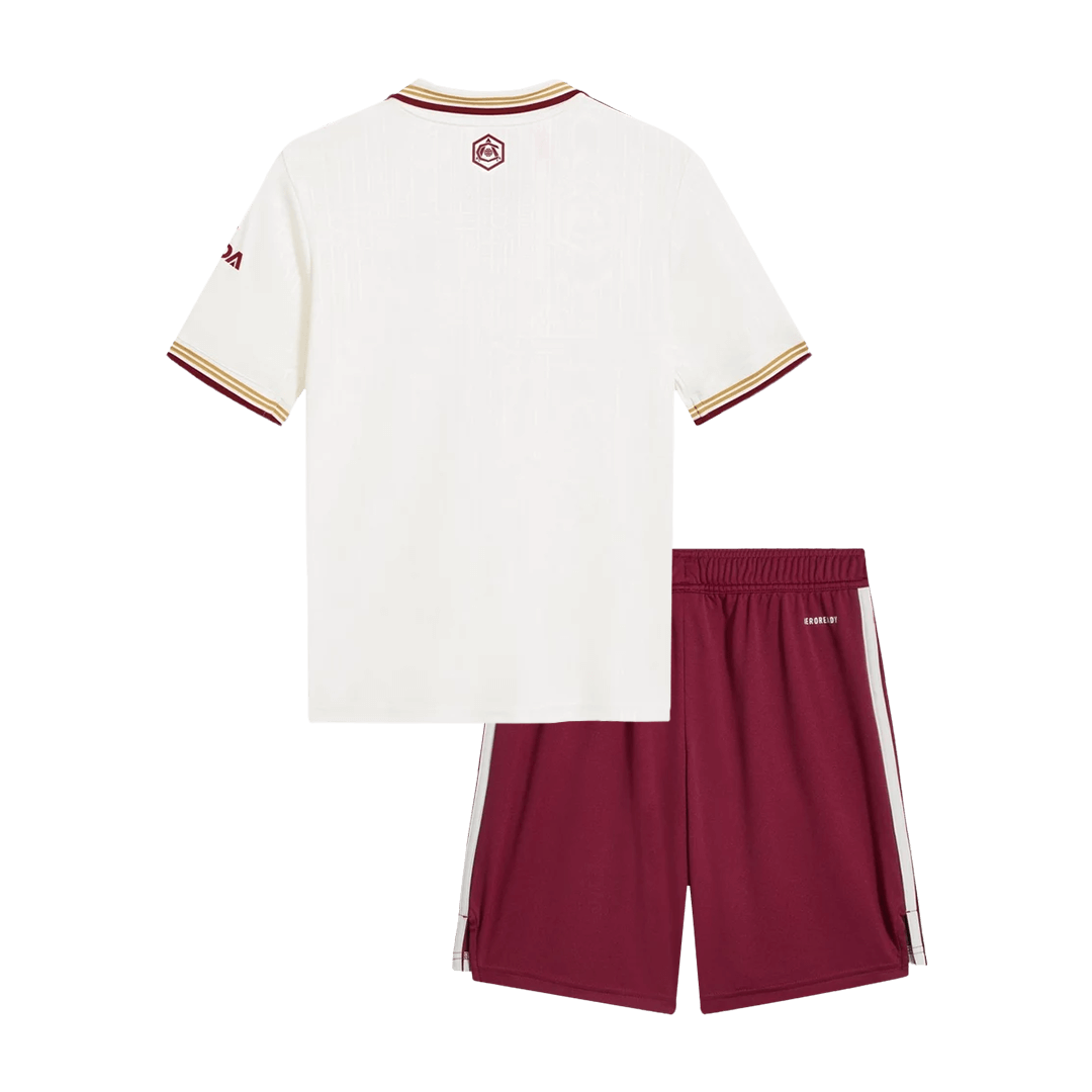 Kid's Arsenal Third Away Soccer Jersey Kit 25/26 White
