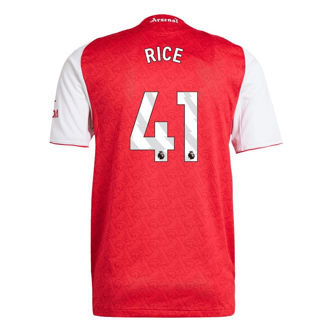 Authentic RICE #41 Arsenal Home Soccer Jersey 2025/26 Red