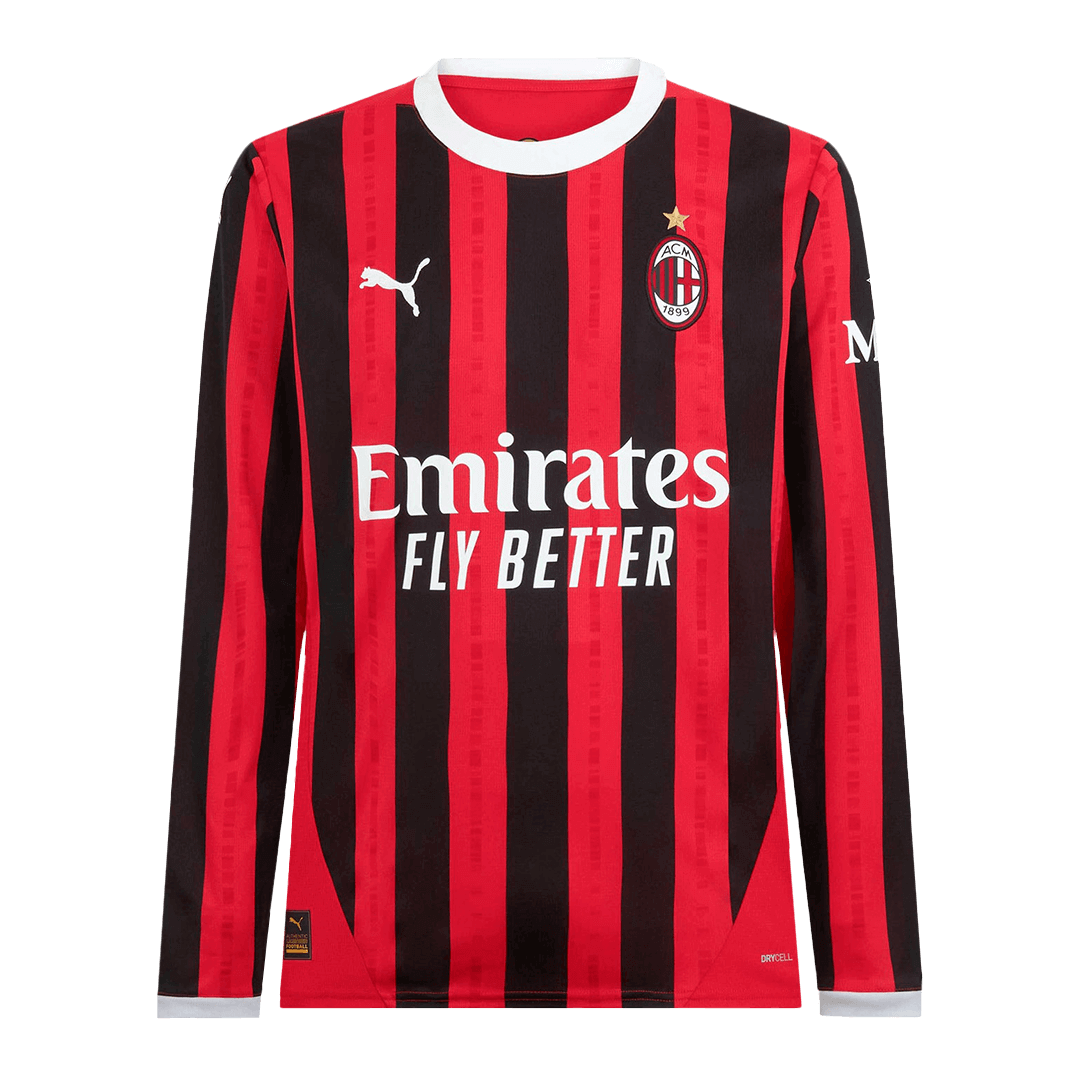 AC Milan Home Long Sleeve Soccer Jersey 2024/25