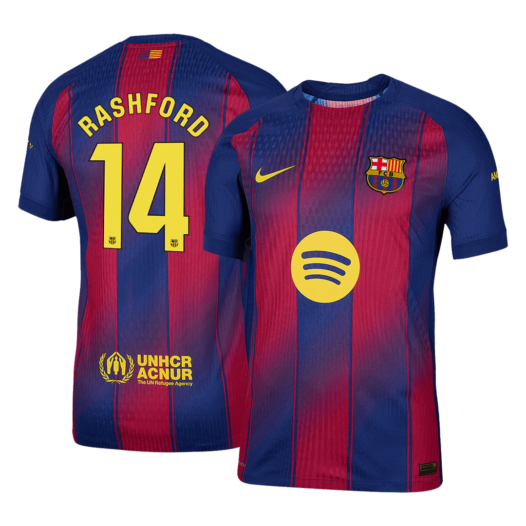 Authentic RASHFORD #14 Barcelona Home Soccer Jersey 2025/26 Red&Blue