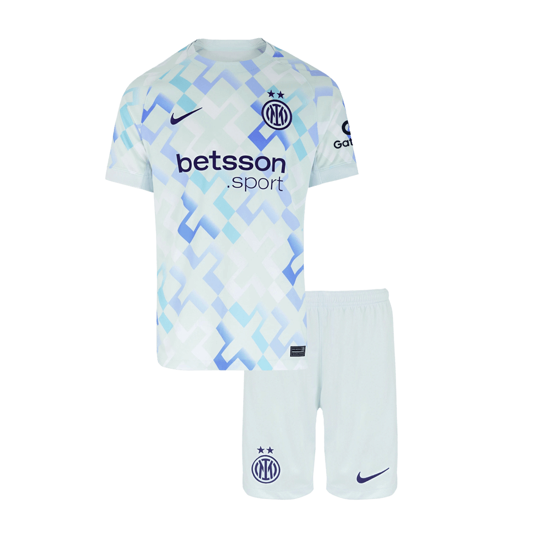 Kid's Inter Milan Away Soccer Jersey Kit(Jersey+Shorts) 2025/26 White