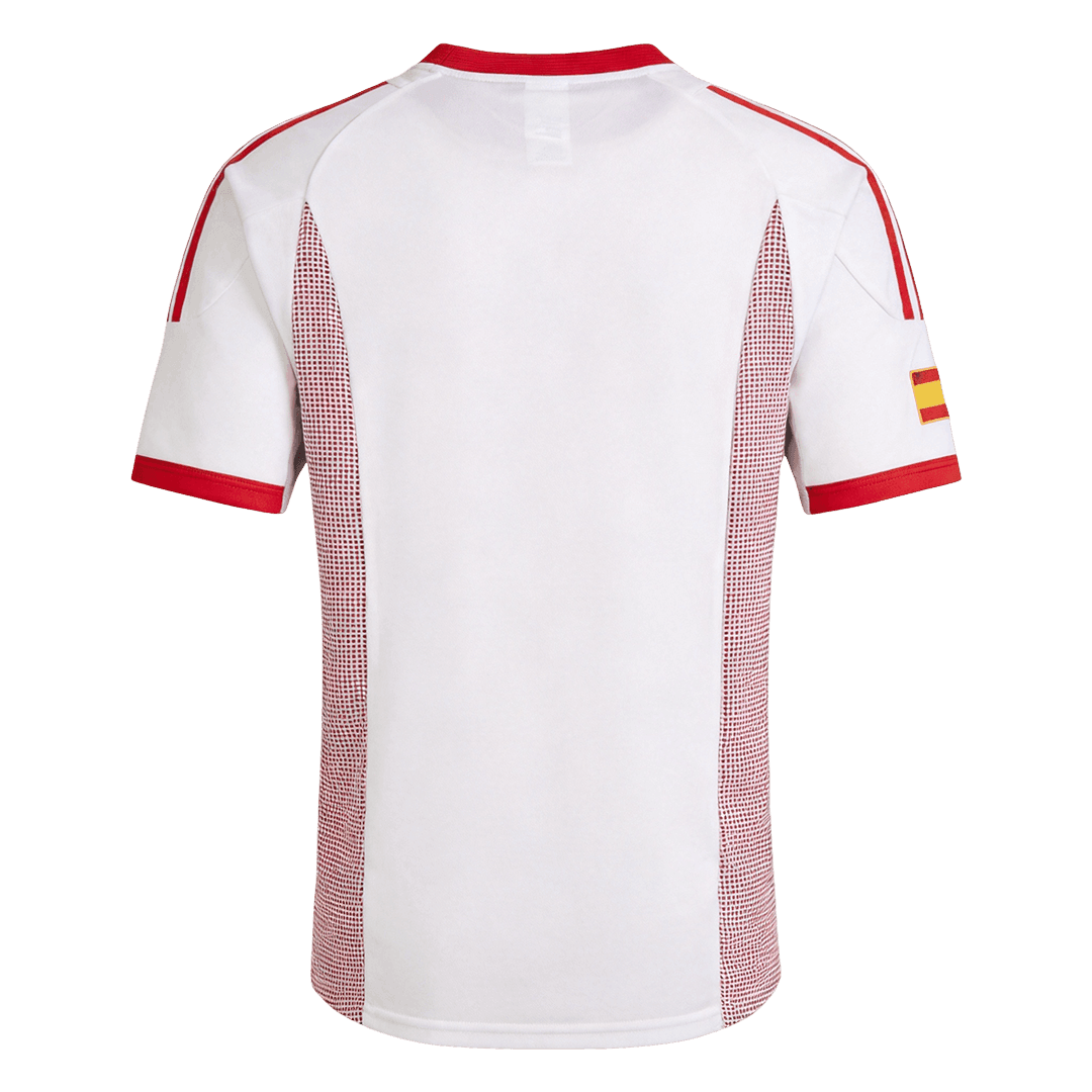 Men Retro Fan Version Spain Away Soccer Jersey World Cup 2002 White