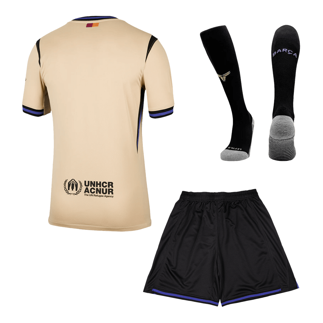 Barcelona Away Soccer Jersey Kit(Jersey+Shorts+Socks) 2025/26 Yellow&Black