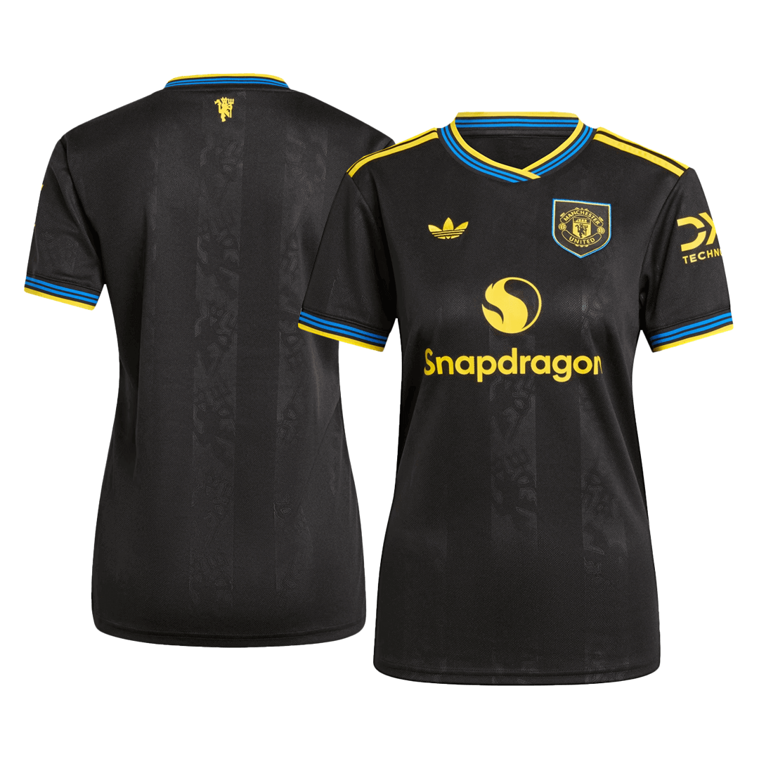 Women's Manchester United Third Away Soccer Jersey 2025/26 Black