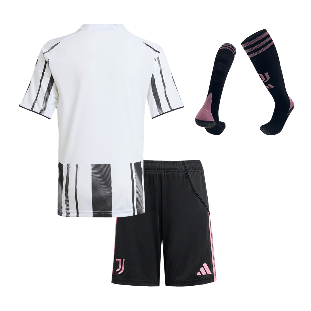 Kid's Juventus Home Soccer Jersey Kit(Jersey+Shorts+Socks) 2025/26 Black&White