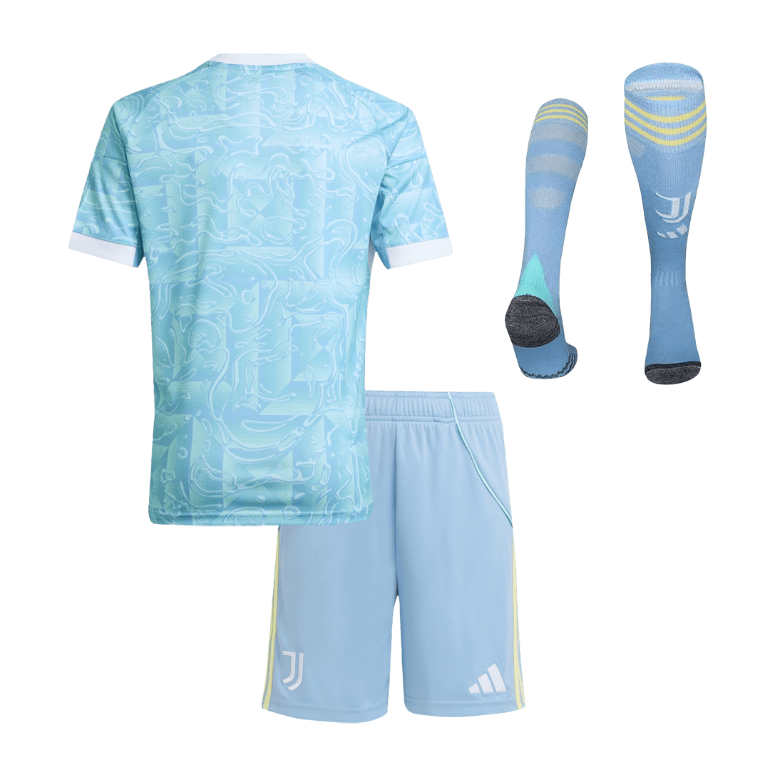 Kid's Juventus Away Soccer Jersey Kit(Jersey+Shorts+Socks) 25/26 Blue