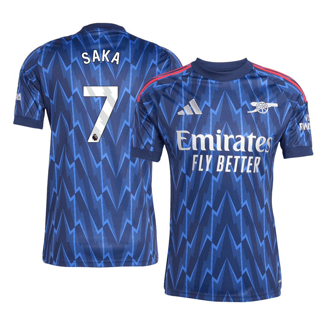 SAKA #7 Arsenal Away Soccer Jersey 2025/26 Blue