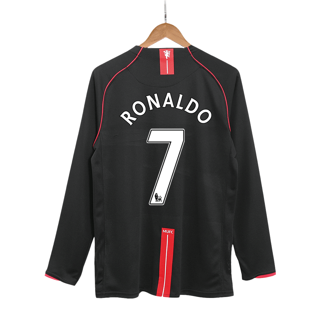 Retro RONALDO #7 2007/08 Manchester United Away Long Sleeve Soccer Jersey