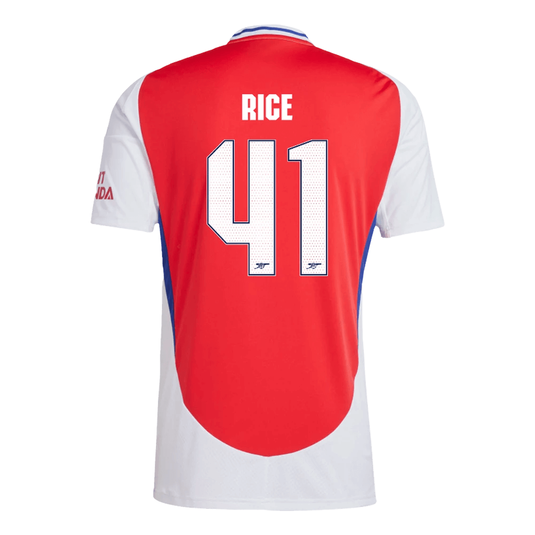 RICE #41 Arsenal Home Soccer Jersey 2024/25 Red - UCL