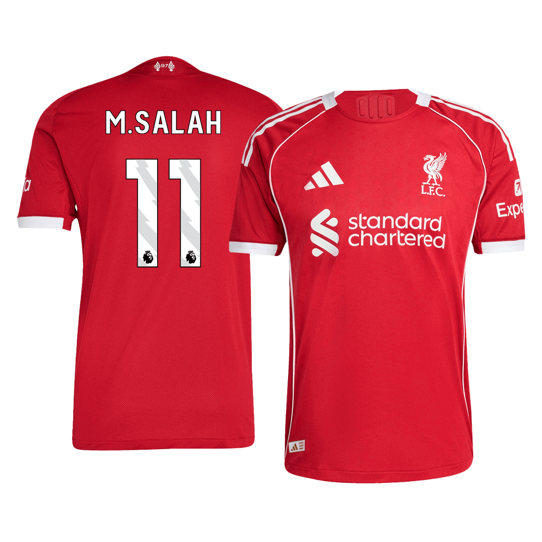 Authentic M.SALAH #11 Liverpool Home Soccer Jersey 2025/26 Red