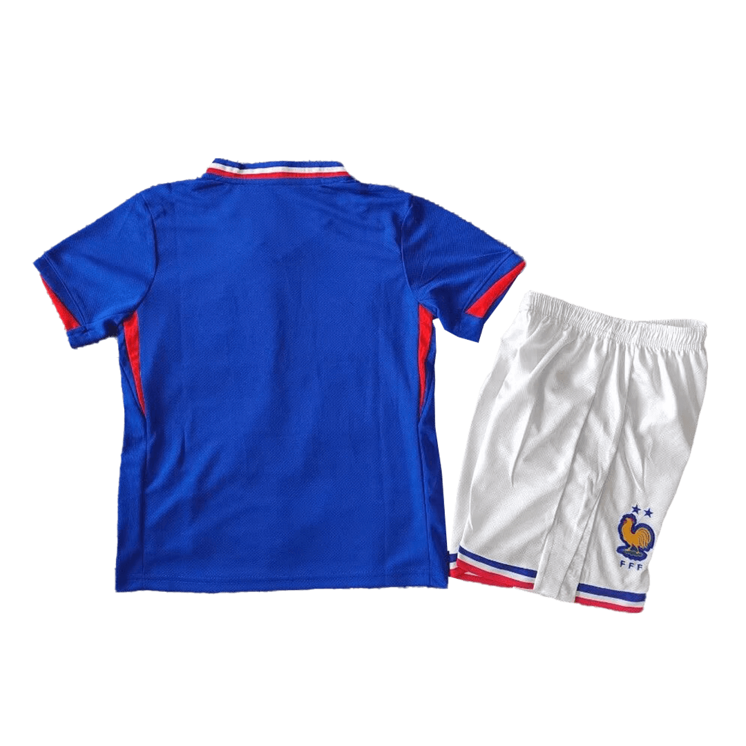 Kid's France Home Soccer Jersey Kit(Jersey+Shorts+Socks) Euro 2024