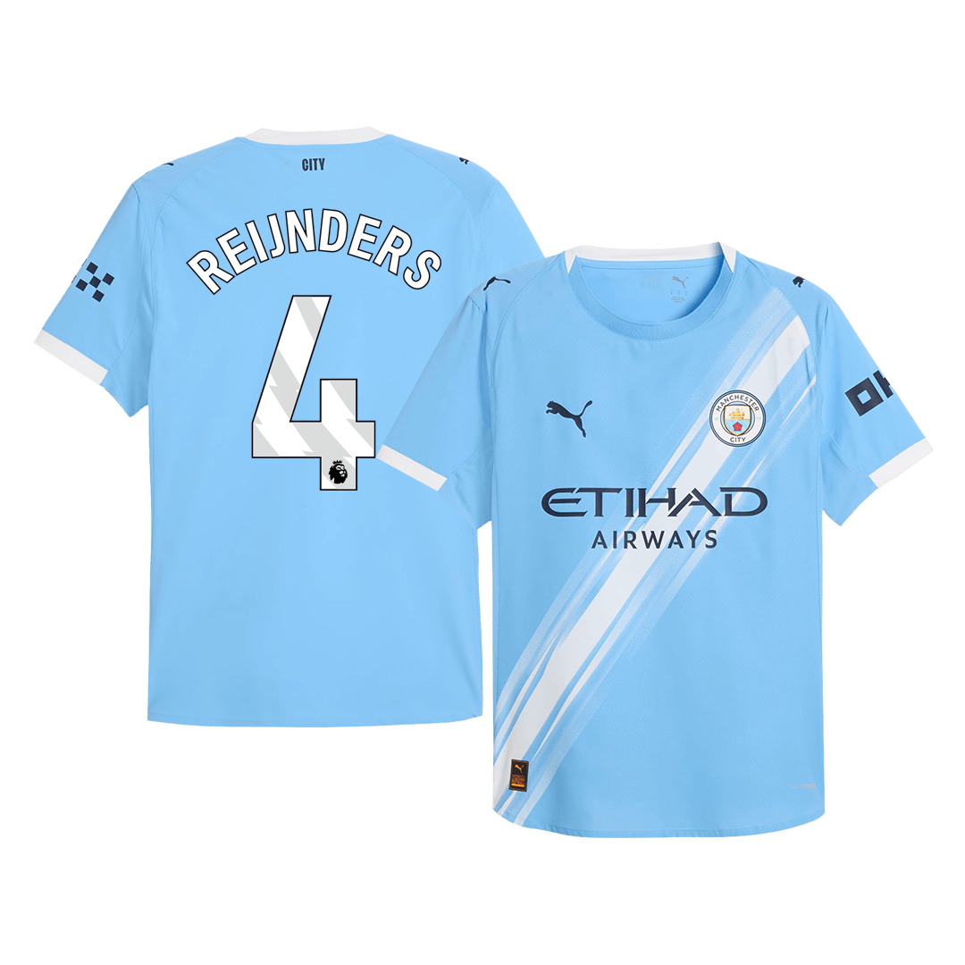 Authentic REIJNDERS #4 Manchester City Home Soccer Jersey 2025/26