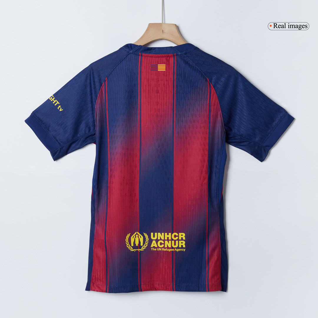 Authentic F.DE JONG #21 Barcelona Home Soccer Jersey 2025/26 Red&Blue - UCL