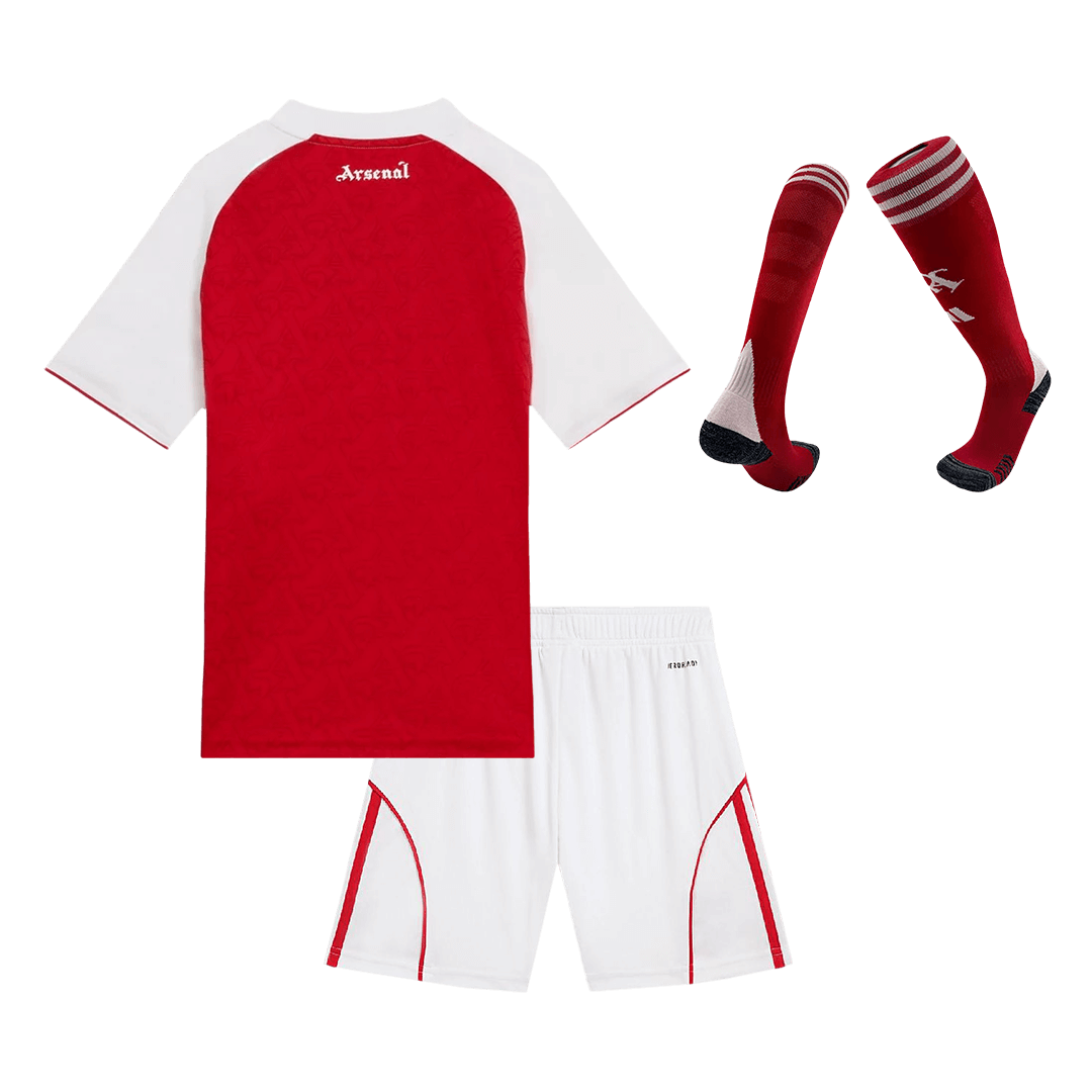 Kid's Arsenal Home Soccer Jersey Kit(Jersey+Shorts+Socks) 2025/26 Red