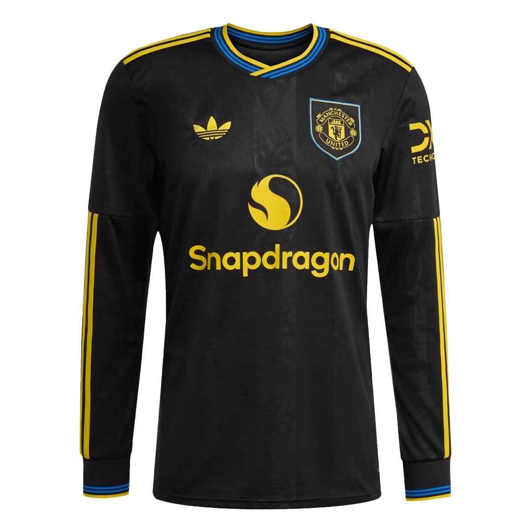Manchester United Third Away Long Sleeve Soccer Jersey 2025/26 Black
