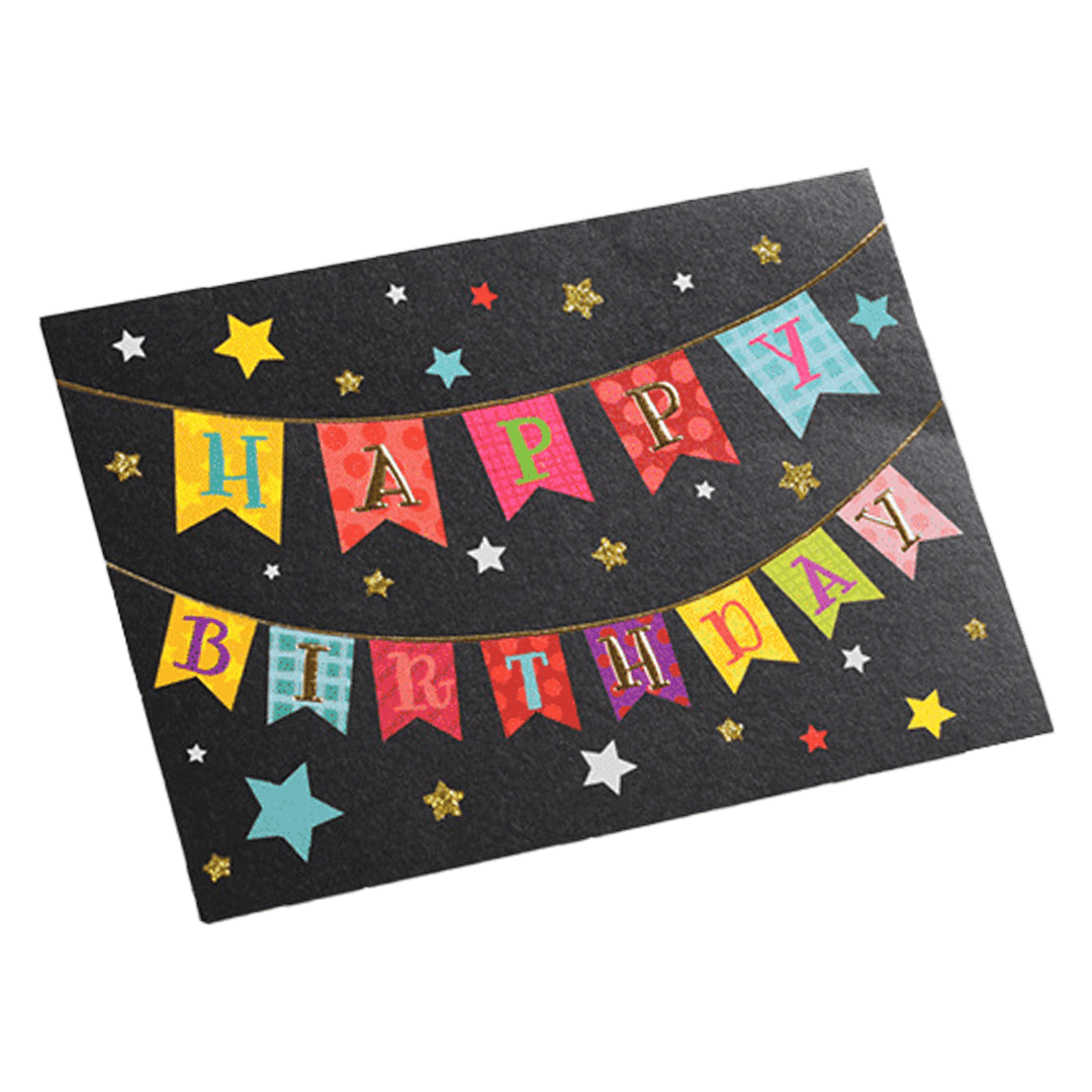 Custom Colorful Flag Birthday Card Black football shirt 2025/26
