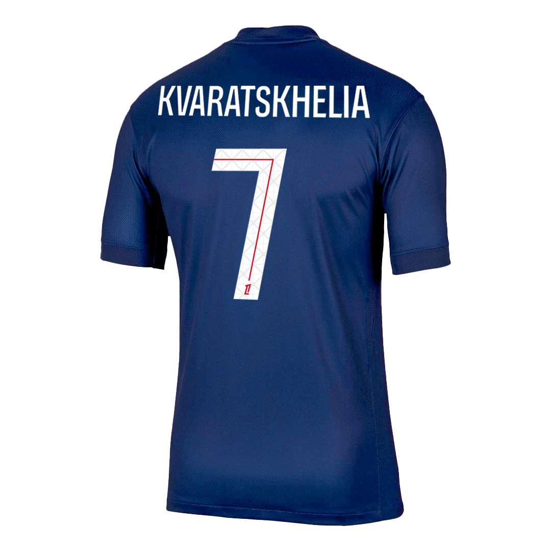 KVARATSKHELIA #7 PSG Home Soccer Jersey 2025/26 Navy