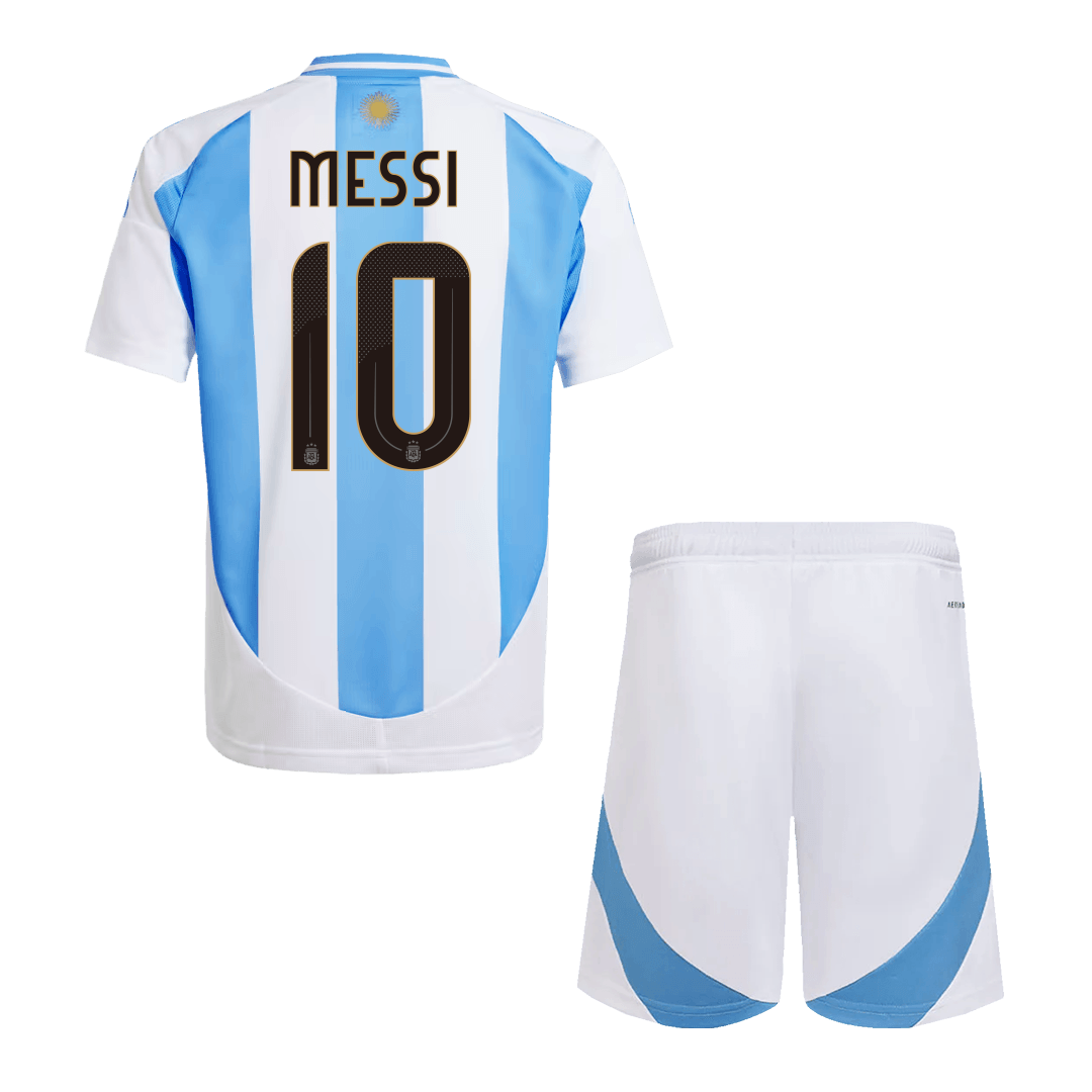 Kid's MESSI #10 Argentina Home Soccer Jersey Kit(Jersey+Shorts) 2024