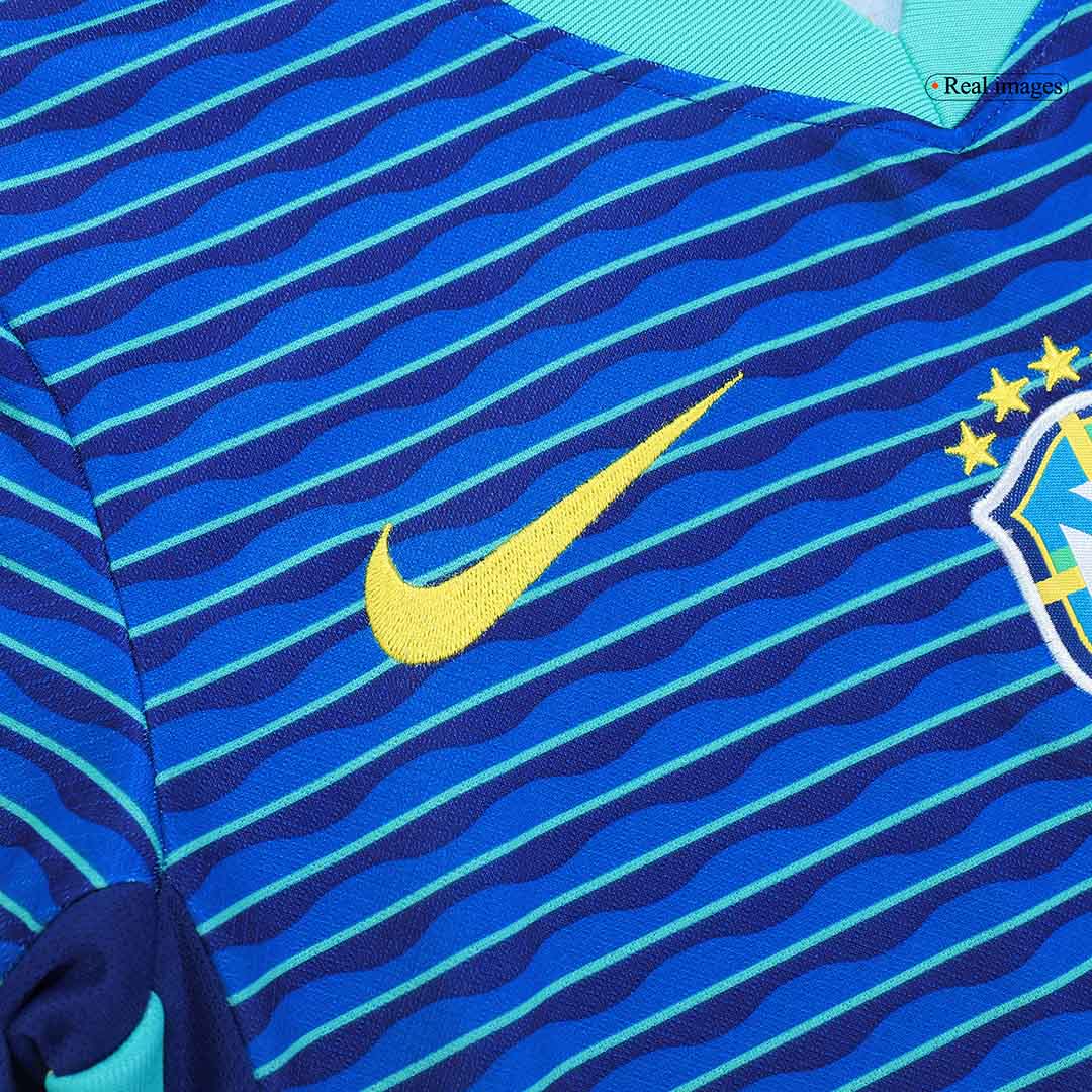 Kid's Brazil Away Soccer Jersey Kit(Jersey+Shorts) Copa America 2024