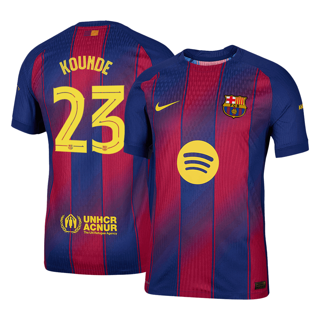 Authentic KOUNDE #23 Barcelona Home Soccer Jersey 2025/26