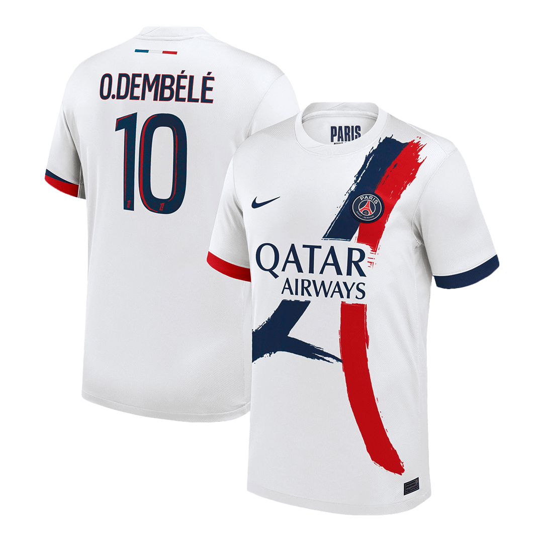 O.DEMBÉLÉ #10 PSG Away Soccer Jersey 2024/25 White