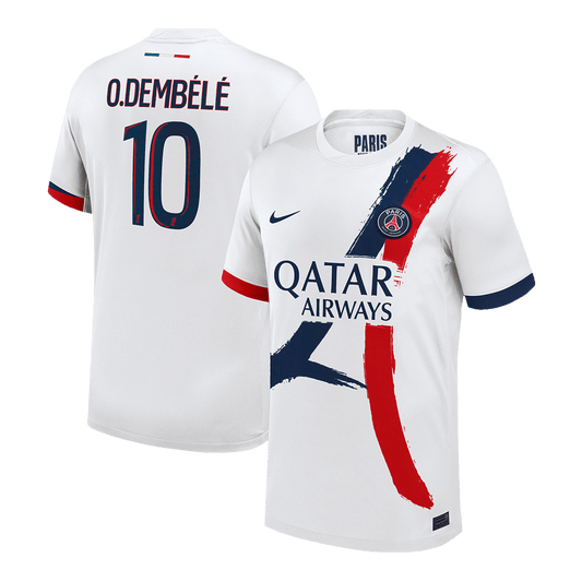 O.DEMBÉLÉ #10 PSG Away Soccer Jersey 2024/25 White